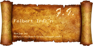 Felbert Irén névjegykártya